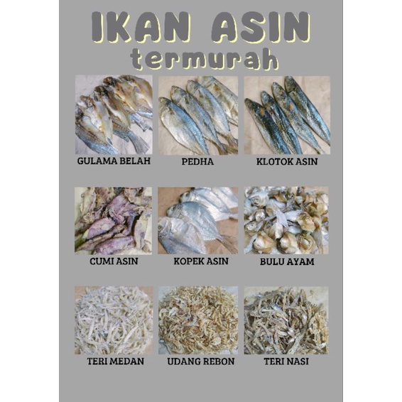 

[BEST SELLER] ANEKA IKAN ASIN TERMURAH PEDHA/GULAMA/KLOTOK/CUMI ASIN/KOPEK/BULU AYAM/BULU ENTOK/TERI MEDAN/RENCEK/UDANG REBON/TERI NASI