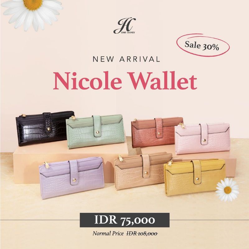 NICOLE Wallet Jimshoney Rembang Original dompet wanita panjang promo murah