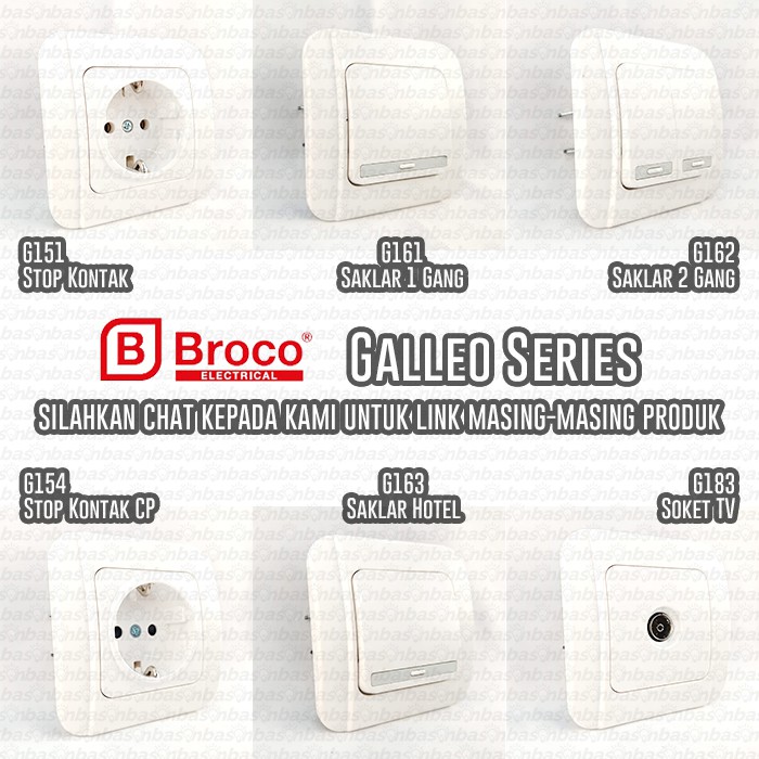 Broco Galleo White / Putih G154 | Stop Kontak with Child Protection