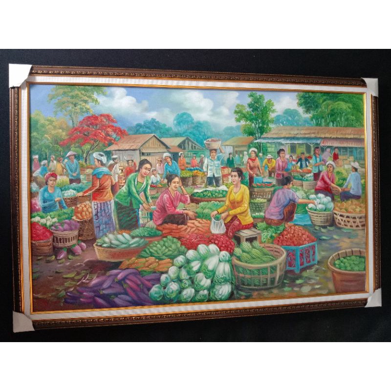 lukisan pasar tradisional mewah
