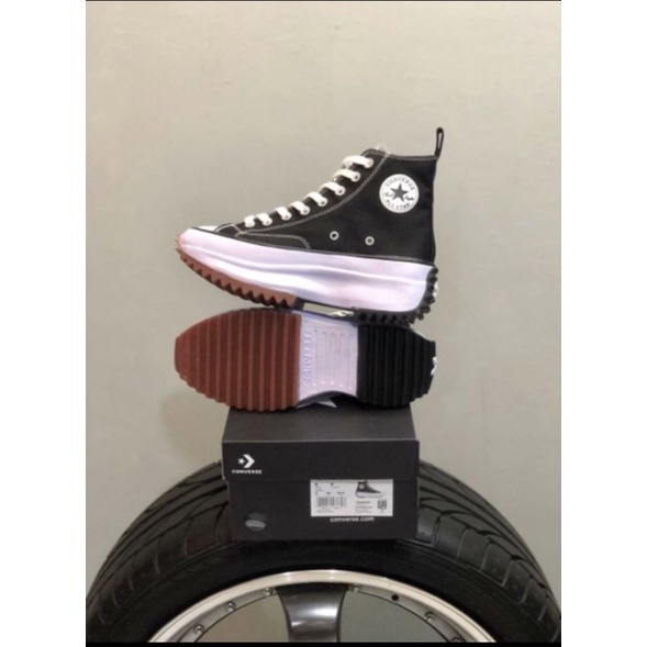 SEPATU CONVERSE X JW ANDERSON RUN STAR HIKE BLACK WHITE WOMEN