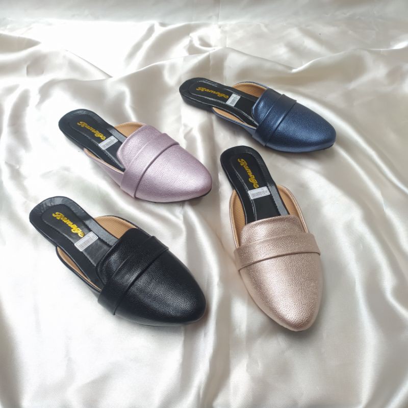 BYNZCO AP01 - Flat Shoes Mules Teplek Sol Karet Lentur Wanita Premium