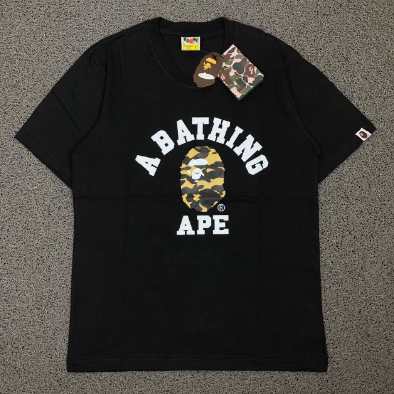 TSHIRT KAOS BAJU A BATHING APE BAPE COLLAGE CAMO KUNING LIKE ORI