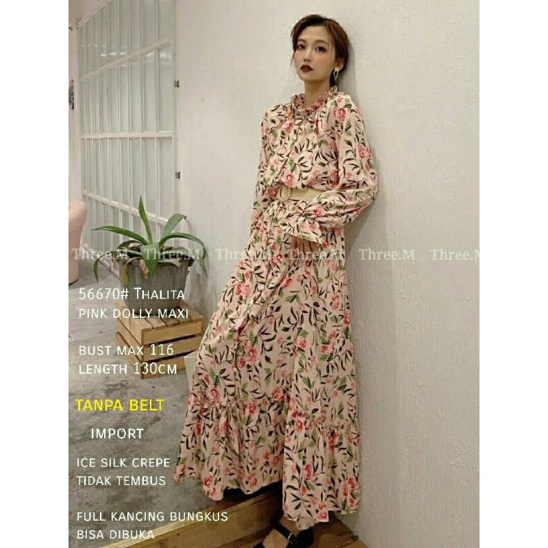 Maxi Maxy Dress Longdress Ice Silk Crepe 56670 / 57760 Thalita Import