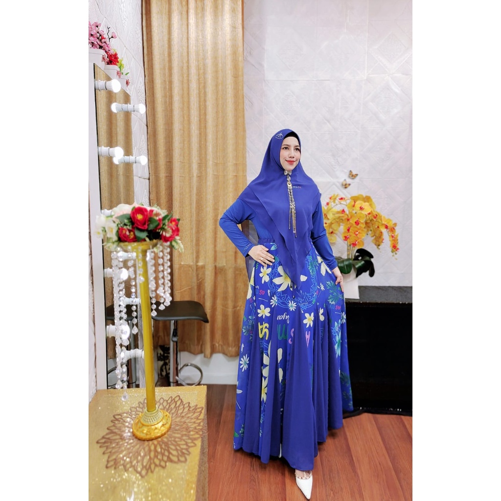 Zara Syari Printing  By as.ma.ya ORI Original Gamis Syari Kekinian Terlaris Termurah Bestseller Best