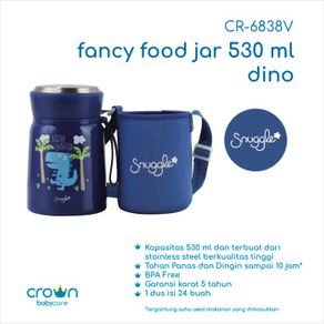 CROWN FOOD JAR VACUUM FLASK 530ML / Food Jar Vacuum Flask / Tempat Makan Anak Design Cartoon / CROWN Snuggle Fancy Vacuum Jar 530ml CR-6838 Termos Makan