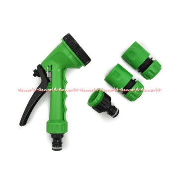 Krisbow 15m Water Hose &amp; Hose Nozzle Set Selang Pipa Semprot 15 Meter Kris Bow Garden Horse With Accesories Selang Set Dengan Kepala Semprot Warna Hijau