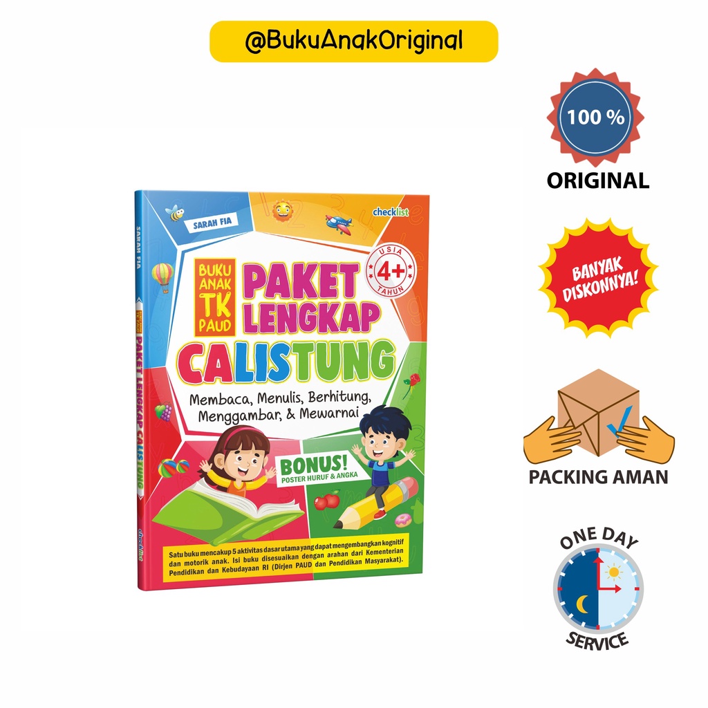 Buku Anak TK PAUD Paket Lengkap Calistung