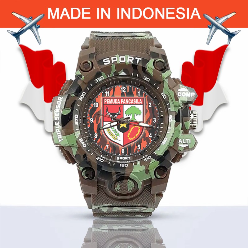 {Istimewa} Jam Tangan Pemuda Pancasila (PP) Coklat Army - Water Resistant