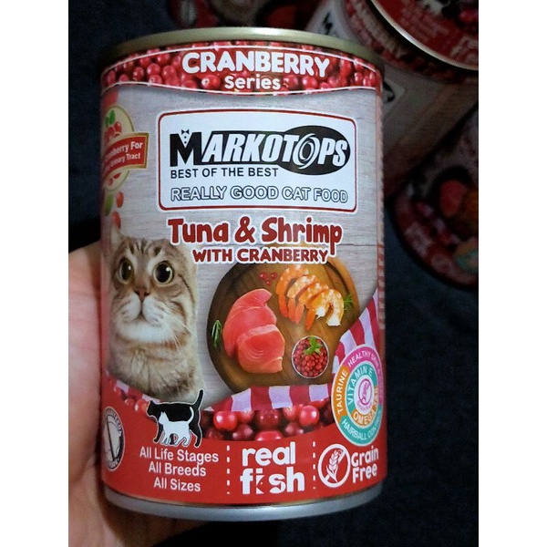 Markotops Tuna &amp; Shrimp with Cranberry 400gr Makanan Kucing Basah Kaleng