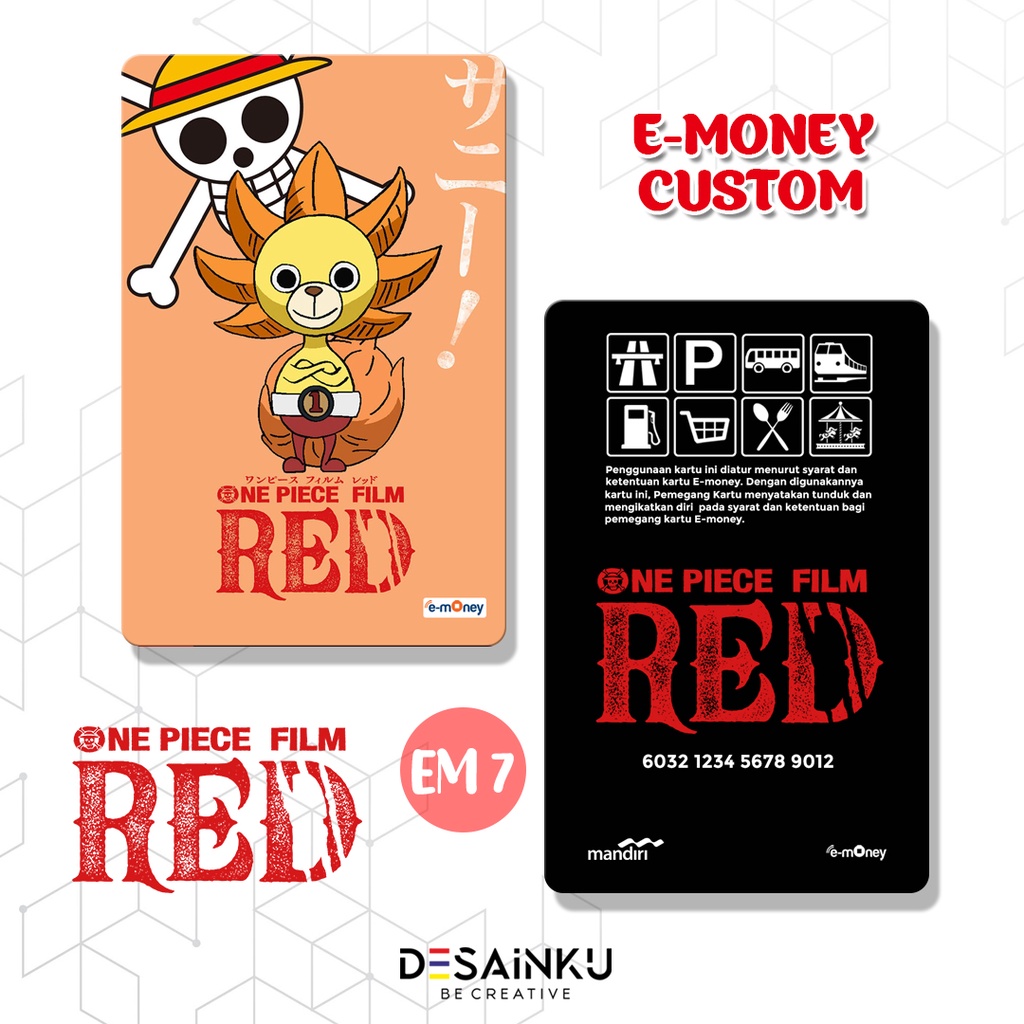 Emoney One Piece RED / Anime / Game / E-Toll Custom / Flazz / Tapcash / brizzi