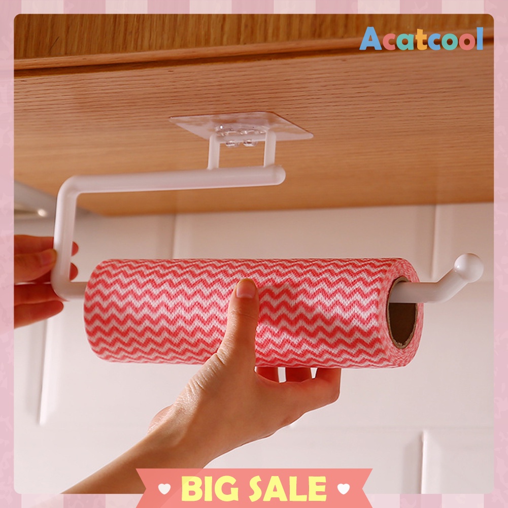 Self Adhesive Kitchen Paper Towel Holder Cling Film Storage Rack Accessory