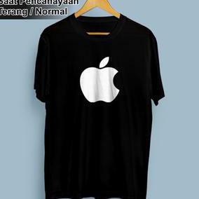 Tshirt Apple Glow in the dark Kaos Distro Aple GID Big Size XXXL Jumbo Hitam Menyala Dalam Gelap