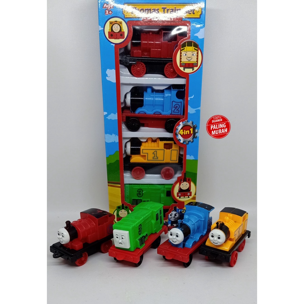 ( PROMO ) Mainan Anak Kereta api TMS Isi 4 Pcs Pull Back Train Play Set SNI MURAH