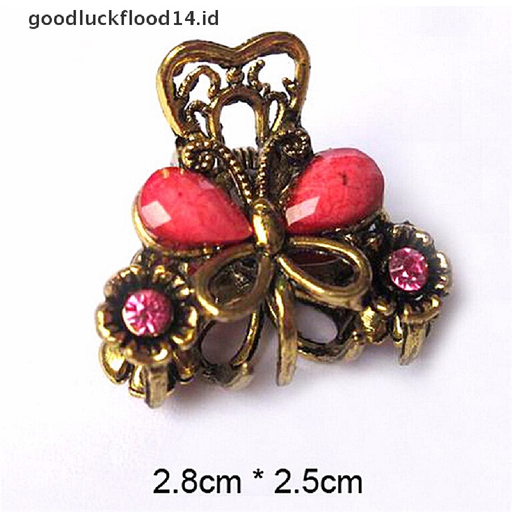 [OOID] Fashion Retro Women Girls Mini Butterfly Hair Clip Resin Hairpins Claw Jewelry ID