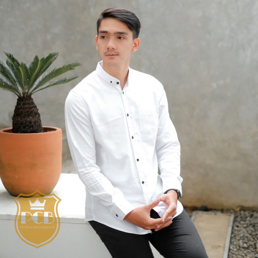 Kemeja Pria Lengan Panjang dewasa / HEM Distro Polos casual formal | Topmen | Baju Grosir Atasan Kantor Kerja Dewasa