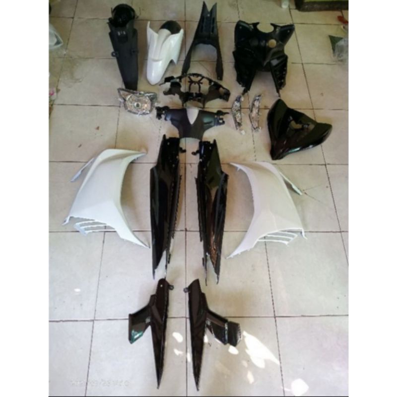 cover body Yamaha Jupiter MX new 135 hitam putih