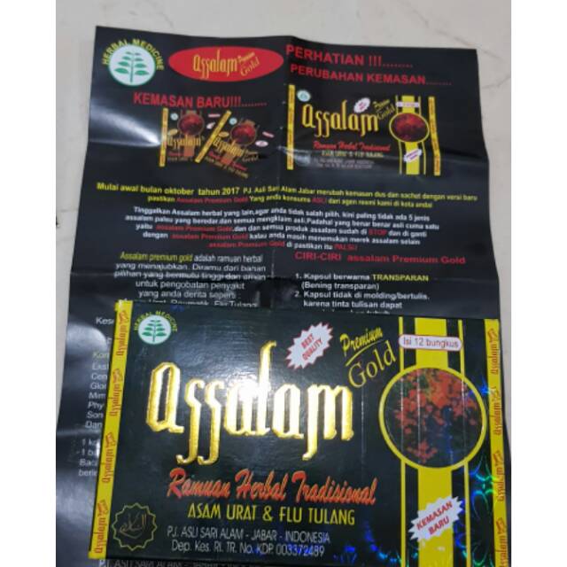 Assalam premium gold ori obat asam urat