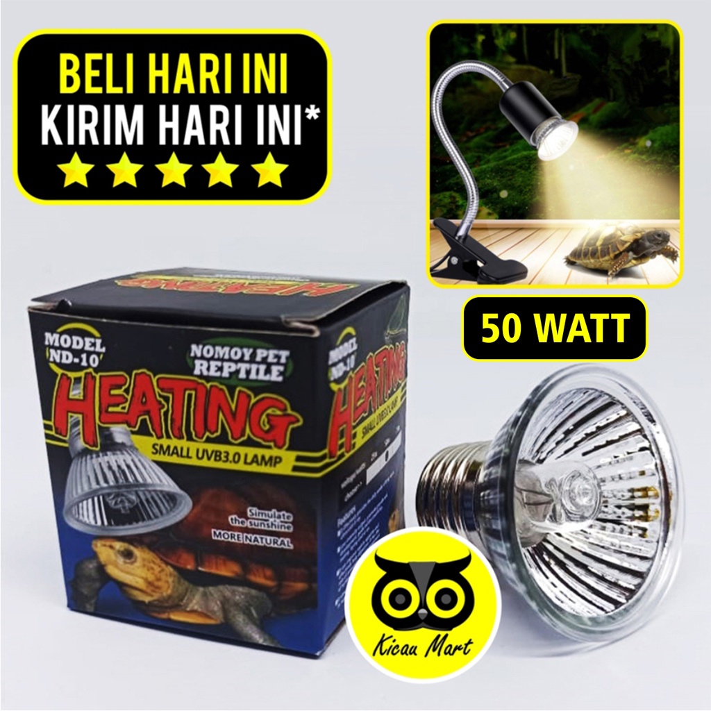 NOMOY LAMPU UVA UVB PENGHANGAT KANDANG REPTIL BURUNG 50W LAMPU REPTILE HALOGEN KURA KURA IGUANA LMPND