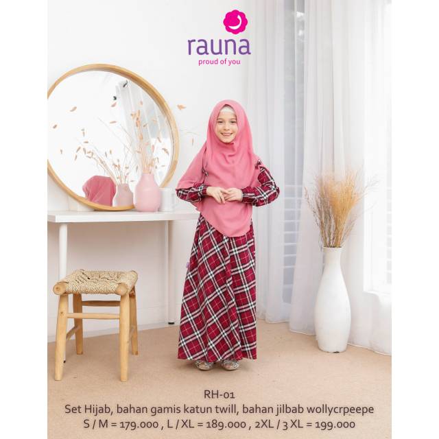 Gamis anak set hijab rauna RH 01