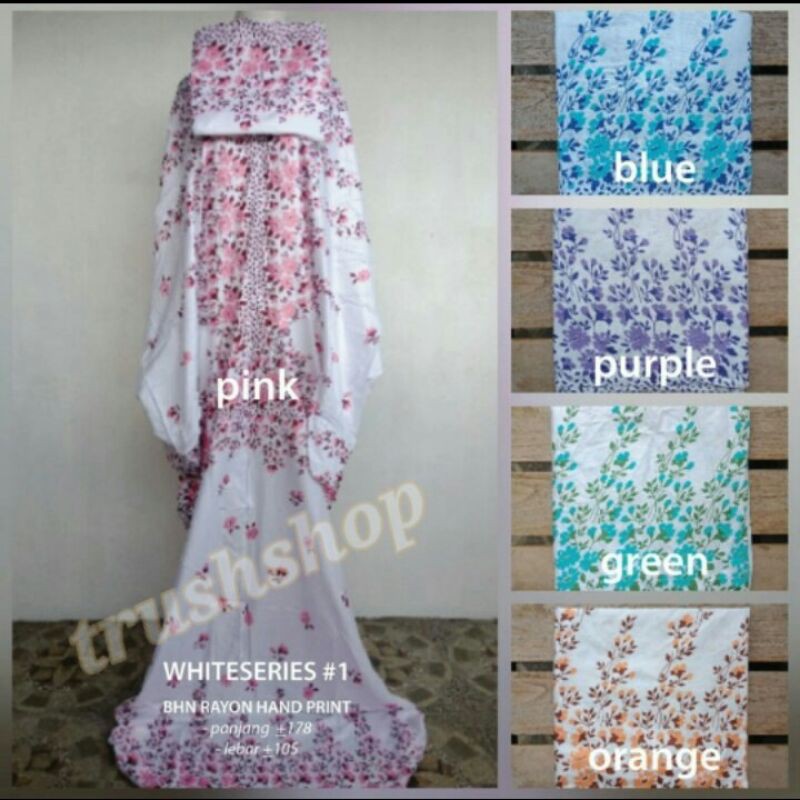 MUKENA TERUSAN MOTIF 1 ADEM NYAMAN TRENDI MUKENA WANITA ALAT SHOLAT