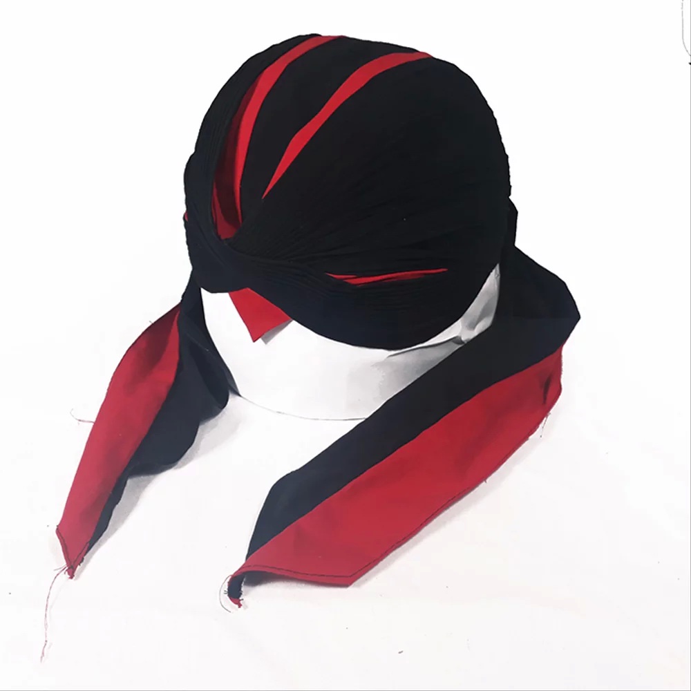 Blangkon Model Jogja Warna Hitam Kombinasi Merah  Koncer Sliwir