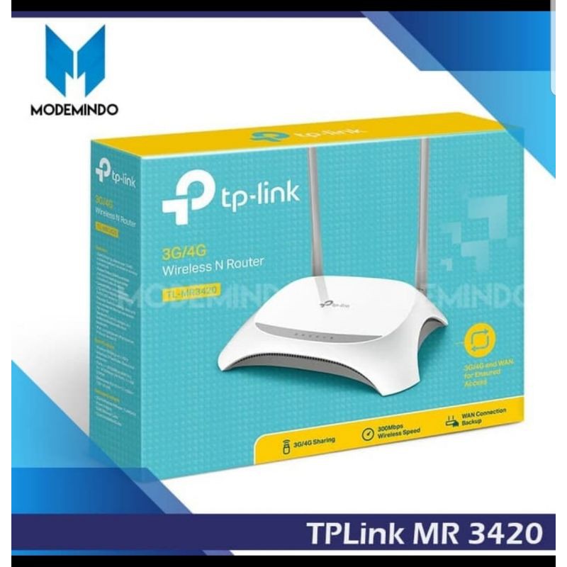 MODEM ROUTER INTERNET TP-LINK TL-MR 3420 ROUTER 4G/3G BISA COLOK USB