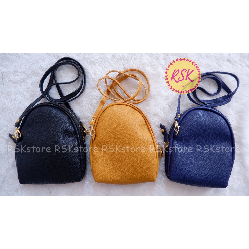 Tas Papirut HP Kulit Jeruk Tebal Tali panjang Tas Selempang Wanita / sling bag kode B