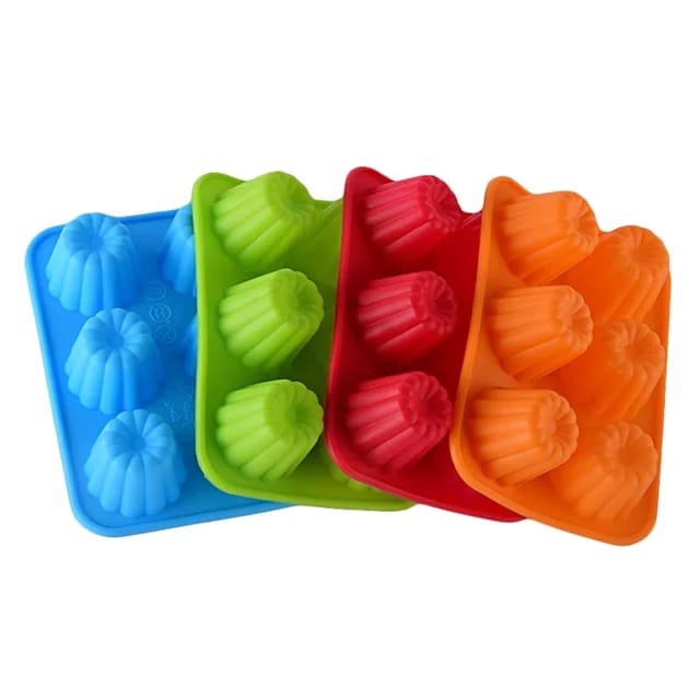 Cetakan Silicone Muffin 6 in 1 dengan Warna Cetakan Muffin Silicone Coklat Jelly Pudding Agar Agar Serbaguna