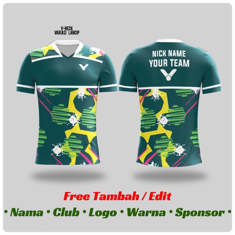 Jersey Baju Kaos Seragam Badminton Bulutangkis Dryfit Custom Satuan | VICTOR INDONESIA