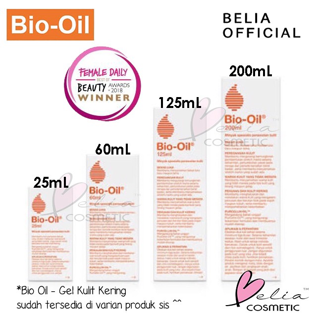 ❤ BELIA ❤ Bio Oil 25 | 60 | 125 | 200 (✔️BPOM)  DRY GEL Penghilang Bekas Luka ANTI SCAR &amp; Stretchmark &amp; Selulit [ BIOOIL ]