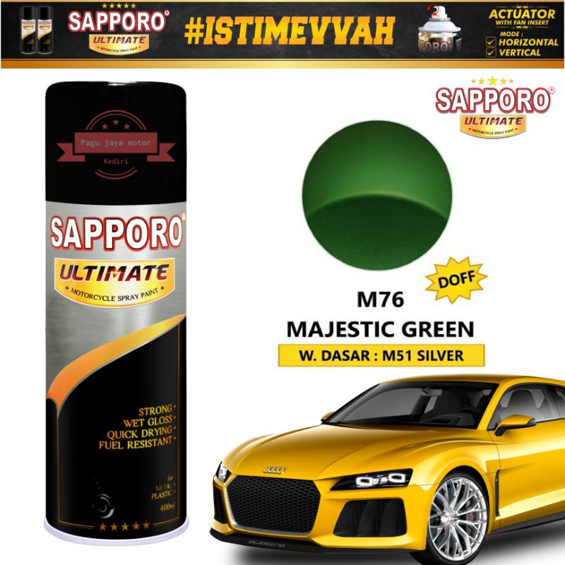 SAPPORO ULTIMATE MAJESTIC GREEN M76 400ML SPRQY PAINT CAT SEMPROT