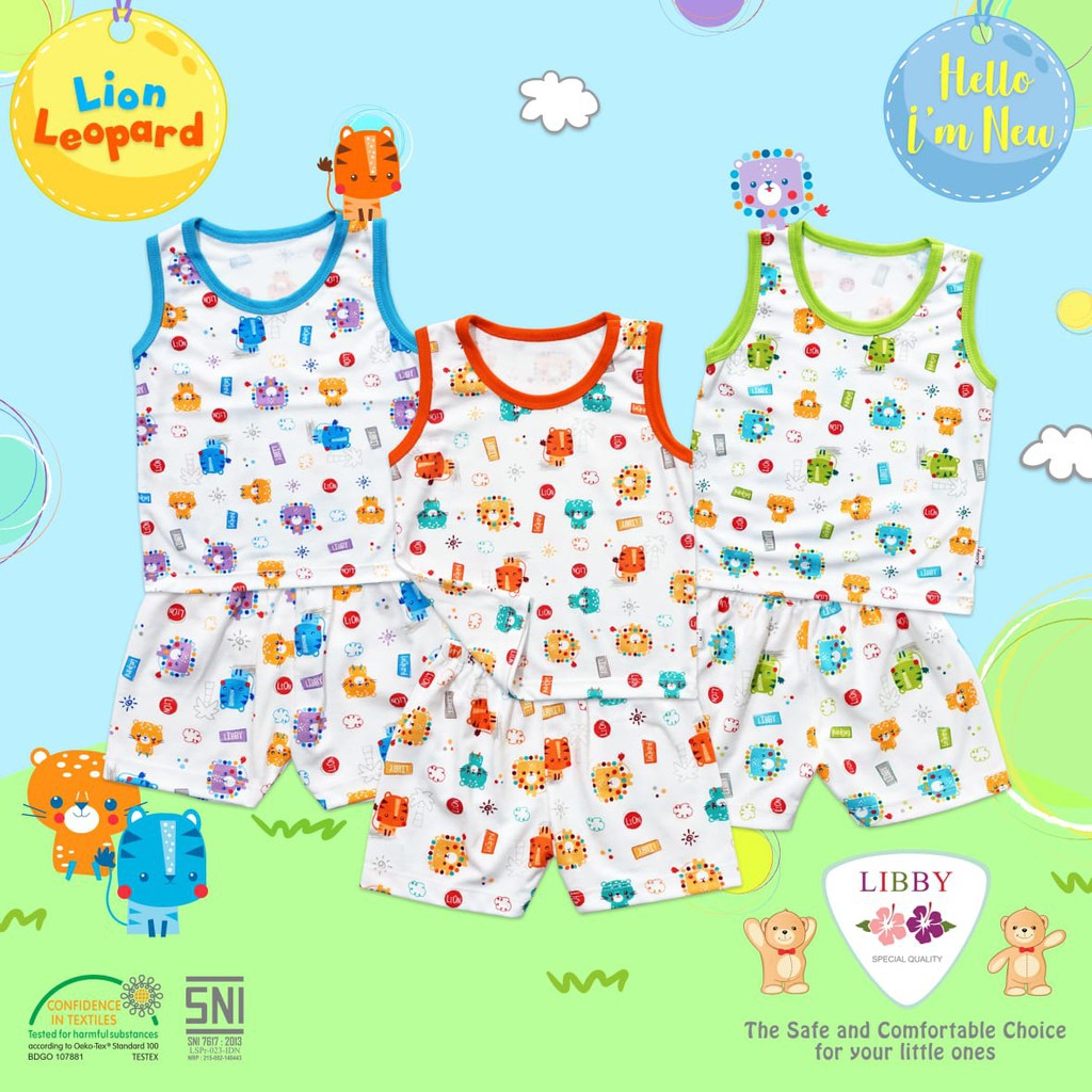 Libby Setelan Baju Oblong Singlet Celana Pendek Lion
