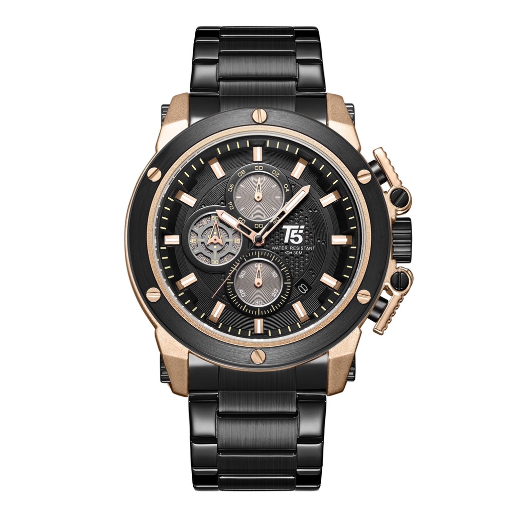 JAM TANGAN PRIA RANTAI T5 H 3854G TERBARU/T5 H 3854G/JAM TANGAN PRIA CHRONOGRAPH/JAM TANGAN T5 H 3854 ORIGINAL
