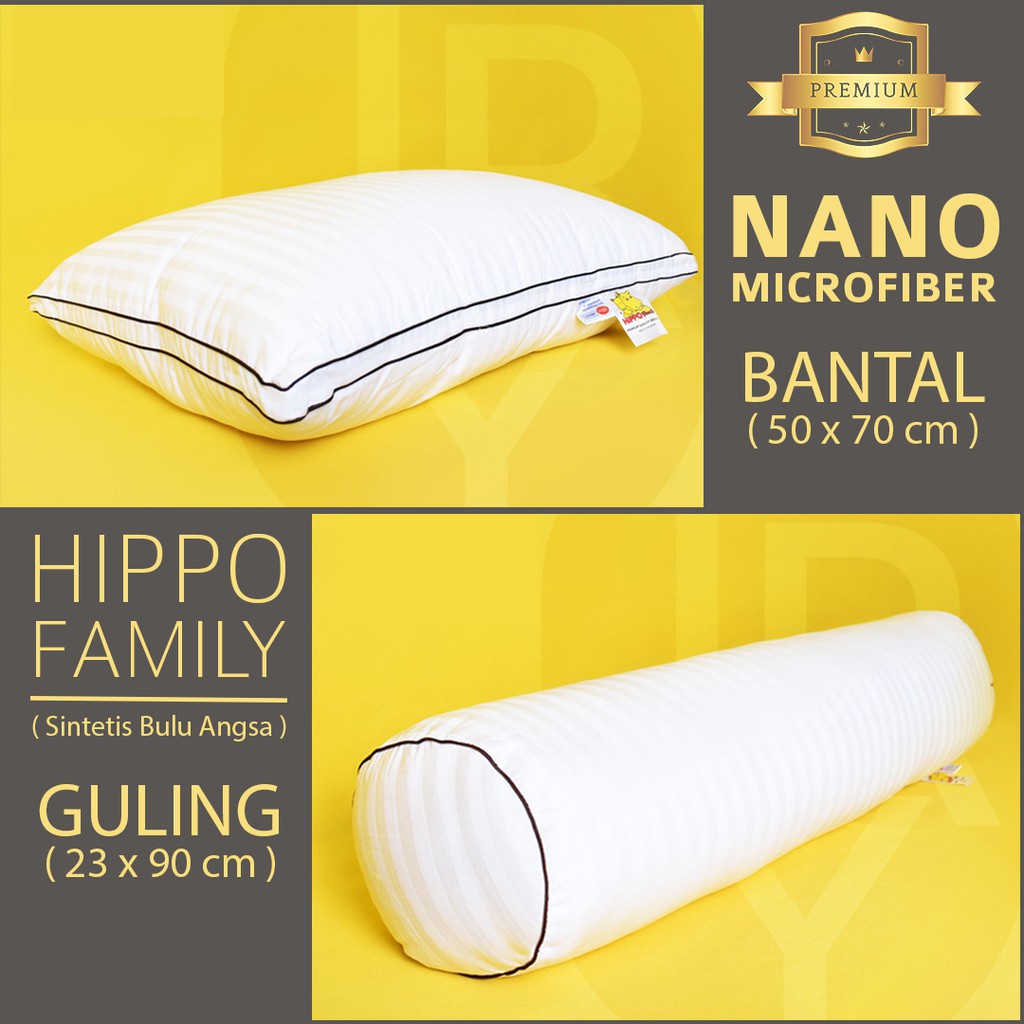 Bantal Guling Nano Microfiber Sintetis Bulu Angsa Hippo Family Premium Shopee Indonesia