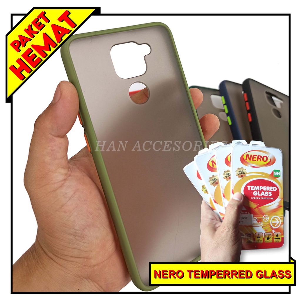 (PAKET HEMAT) Case Fuze Dove + Temperred Glass Xiaomi Redmi Note 4x/Note 7/Note 7 Pro/Note 8/Note 8 Pro/Note 9/Note 9s Hardcase / Matte Colour / Case Candy