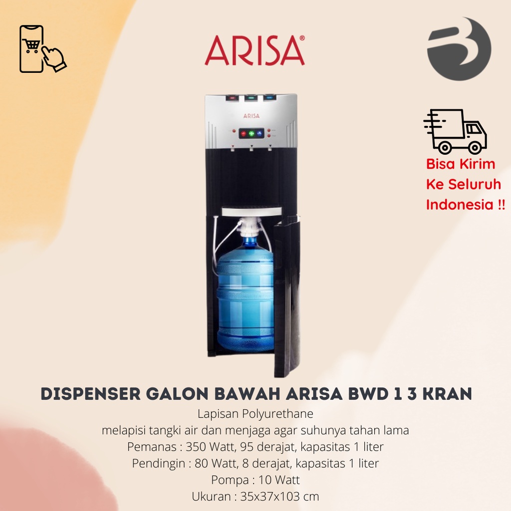 DISPENSER GALON BAWAH ARISA BWD 1 3 kran