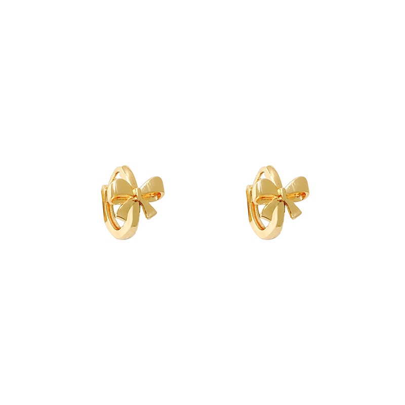 Anting Tusuk Bentuk Pita Bahan Sterling silver 925 Untuk Wanita