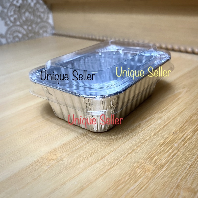 Aluminium Foil Cup BX 984519 + Tutup Mika / Alufoil Tray BX 984519 Tanpa Tutup / Alufoil Cup Kotak 10 x 7.5 cm / Aluminium Tray Kotak 10x7.5 cm