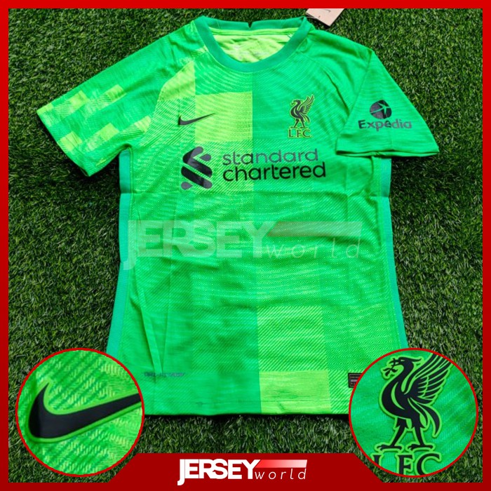 Jersey Liverpool GK Kiper Hijau Player Issue Vaporknit 2021-2022 PREMIUM GRADE ORI - Ada Big Size XX