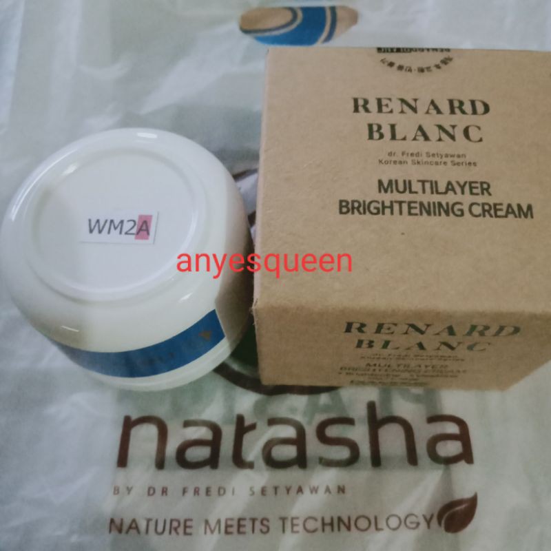 Natasha skin care cream pagi renard Blanc multilayer brightening cream dan cream malam wm2A
