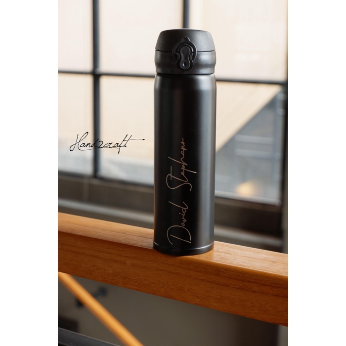 (TERLARIS) Tumbler Grafir Nama | Custom Tumbler Murah | Tumbler Oneklik - Hitam