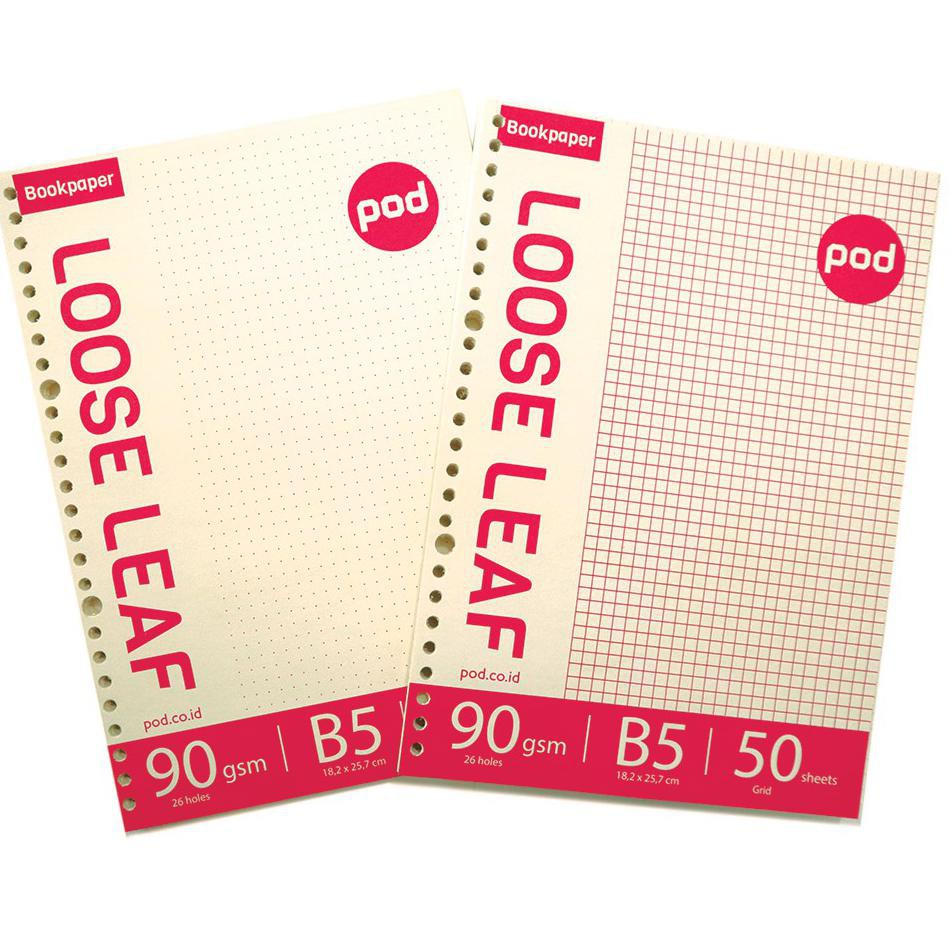 

Sale Bookpaper B5/ Dotted/ Grid/ Loose Leaf Kertas Binder/ Isi Notes ,,