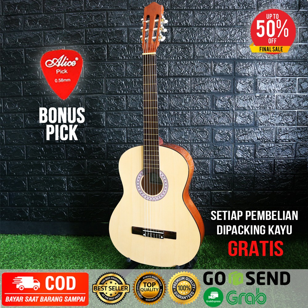 Gitar Akustik Classic Nilon Sudah Tanam Besi/Trussrod