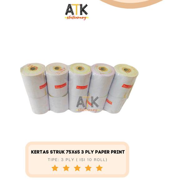

✈ Kertas Struk Kasir /Kas Register 75X65 () Paper Print atk ☋