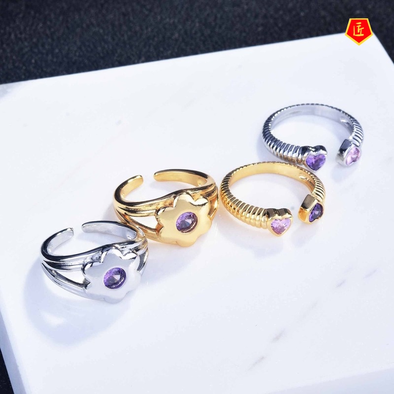 [Ready Stock]Special-Interest Design Elegant Heart Flower Ring