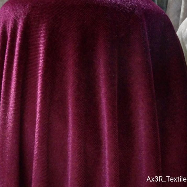 Bludru Polos Maroon Muda Kain Bludru Premium Stretch Tebal Bahan Bludru 