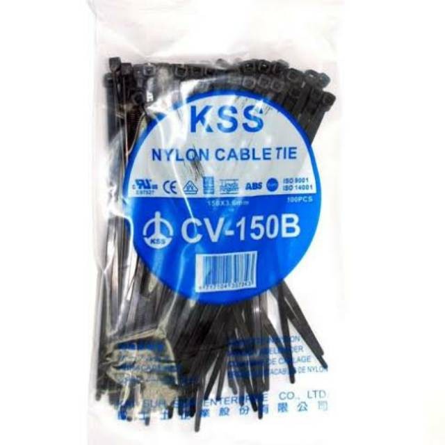 Original KSS CV 150B Kabel Tis 150mm 15cm x 3.6mm Cable Tie Ties HITAM