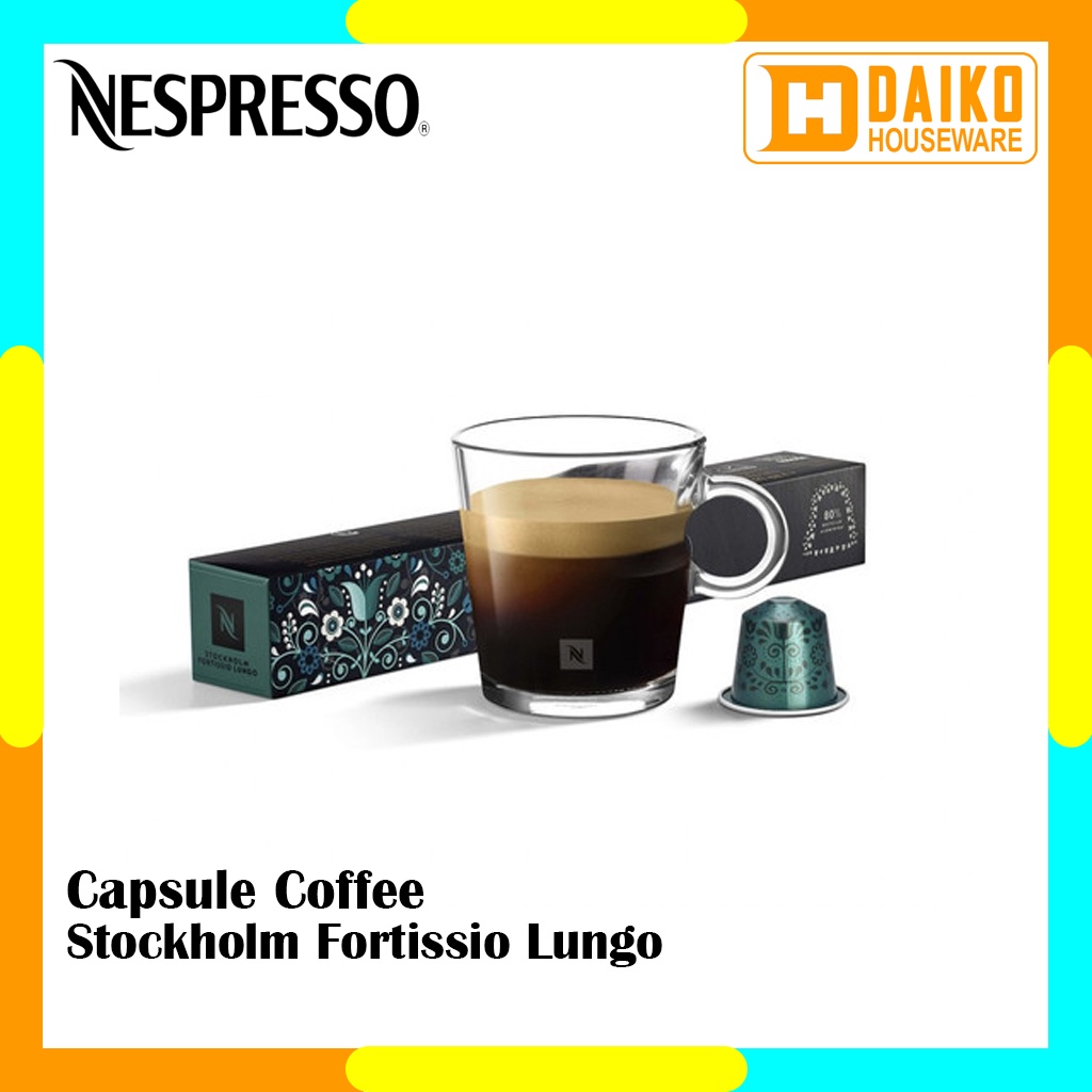 Capsule Nespresso Stockholm Fortissio Lungo Original Nestle 1 Pack - Coffee World Explorations Kopi Kapsul Expired Lama