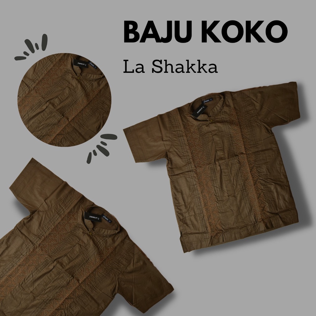baju koko merk la shakka atau lashakka lengan pendek harga terjangkau kualitas bagus aneka warna dan